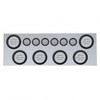 SS Rear Center Panel With 6X 21 LED 4" GloLight & 6X 9 LED 2" GloLight -Red LED/Clear Lens