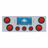 Chrome Rear Center Panel With 4X 7 LED 4" Reflector Lights & 3X 13 Red LED 2-1/2" Lights - Red LED/Red Lens Chrome Rear Center Panel With 4X 7 LED 4" Reflector Lights & 3X 13 Red LED 2-1/2" Lights - Red LED/Red Lens