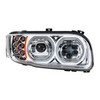 High Power 10 LED Chrome Headlight With 6 LED Turn & 100 LED Halo For 2008-2022 Peterbilt 389- Passenger