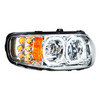 High Power 10 LED Chrome Headlight With 6 LED Turn & 100 LED Halo For 2008-2022 Peterbilt 389- Passenger