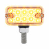 10 LED Dual Function T Mount Reflector Double Face Light Without Bezel - Amber & Red LED/Clear Lens