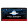 Black License Plate Frame With 14 LED 12" Light Bar - Red LED/Red Lens