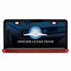 Black License Plate Frame With 19 LED 12" Reflector Light Bar - Red LED/Red Lens