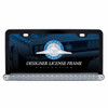 Black License Plate Frame With 19 LED 12" Reflector Light Bar - Red LED/Clear Lens