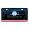 Black License Plate Frame With 24 LED 12" GloLight Bar - Red LED/Clear Lens