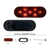 7 LED Oval Light Kit (Stop, Turn & Tail) - Red LED/Red Lens