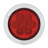 7 LED 4" Round SS Flange Light (Stop, Turn & Tail) - Red LED/Red Lens