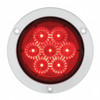 7 LED 4" Round SS Flange Light (Stop, Turn & Tail) - Red LED/Red Lens