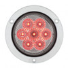 7 LED 4" Round SS Flange Light (Stop, Turn & Tail) - Red LED/Clear Lens