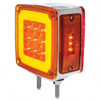 53 LED Double Stud Double Face GloLight With Side Marker (Turn Signal) Driver - Amber & Red LED/Amber & Red Lens