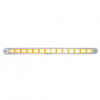 14 LED 12" Auxiliary Warning Light Bar With Bezel - Amber LED/Clear Lens