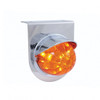 Stainless Light Bracket With 17 LED Watermelon Light & Visor - Amber LED/Dark Amber Lens