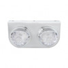 SS Light Bracket With Two 17 LED Dual Function Watermelon Lights & Visors -Amber LED/Clear Lens