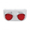 Stainless Light Bracket With Two 17 LED Watermelon Lights & Visors - Red LED/Red Lens