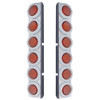 Rear Air Cleaner Bracket With 12 Flat LED Lights & Bezel For Peterbilt- Red LED/Red Lens