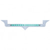 Chrome Hood Emblem Trim With 14 LED Light Bar For Kenworth - Green LED/Clear Lens