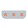 Stainless Light Bracket With Three 4 LED Fastener Lights - Red LED/Clear Lens