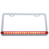 Chrome License Plate Frame With 19 LED 12" Reflector Light Bar - Red LED/Red Lens