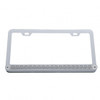 Chrome License Plate Frame With 19 LED 12" Reflector Light Bar - Amber LED/Clear Lens