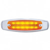 12 LED Rectangular Light (Clearance/Marker) With Chrome Bezel - Amber LED/Amber Lens