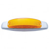 12 LED Rectangular Light (Clearance/Marker) With Chrome Bezel - Amber LED/Amber Lens (Bulk)