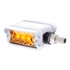 3 LED Straight Mount Double Face Light With Horizontal Visor - Amber & Red LED/Clear Lens