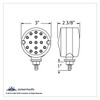 15 LED 3" Dual Function Reflector Single Face Light - Amber LED/Amber Lens
