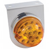 Stainless Light Bracket With 17 LED Dual Function Clear Reflector Light - Amber Lens