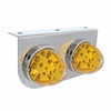 Stainless Light Bracket With Two 17 LED Watermelon Reflector Lights - Amber LED/Amber Lens