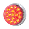 17 LED Dual Function Watermelon Clear Reflector Flush Mount Kit With Low Profile Bezel -Red LED/Clear Lens