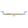 Chrome Hood Emblem Trim With 19 LED Reflector Light Bar For Kenworth - Amber LED/Clear Lens