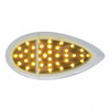 39 LED Flush Mount "Teardrop" Turn Signal Light - Amber LED/Chrome Lens
