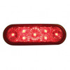 7 LED 6" Oval Reflector Light (Stop, Turn & Tail) - Red LED/Red Lens