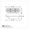 7 LED 6" Oval Reflector Light (Stop, Turn & Tail) - Red LED/Clear Lens