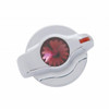 Chrome Plastic A/C Control Knob With Crystal - Purple Crystal