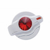 Chrome Plastic A/C Control Knob With Crystal - Red Crystal