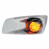 Fog Light Cover With 19 LED Reflector Light & Visor For 2007-17 KW T660- Driver -Amber LED/ Amber Lens