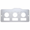 Peterbilt Stainless A/C Control Plate - 3 Square Opening