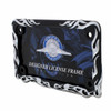 Chrome/Black Flame Motorcycle License Plate Frame