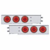 2-1/2" Bolt Pattern SS Spring Loaded Bar With 6X 21 LED 4" GloLight -Red LED & Lens