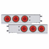 3-3/4" Bolt Pattern CR Spring Loaded Rear Bar W/6X 21 Red LED 4" GloLight & Grommet -Red Lens (Pair)