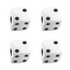 White Dice Valve Caps With Black Dots (Set of 4)