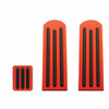 Red Anodized Pedal Set With Black Insert For Peterbilt