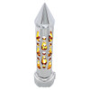 Chrome "Brooklyn" 9/10 Speed Spike Gearshift Knob With High Power LED - Amber