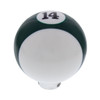 Number "14" Pool Ball Gearshift Knob - Gloss Green Striped