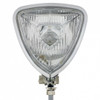 Triangle Headlight With Chrome Housing & Flat Back