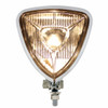 Triangle Headlight With Chrome Housing & Flat Back