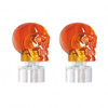 Stainless Bumper Guide Kit With Skull Lens Top - Amber Lens (Pair)