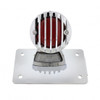 Motorcycle LED "Bobber" Style Horizontal Tail Light With Chrome Grille Bezel-Red Lens