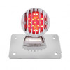Motorcycle LED "Bobber" Style Horizontal Tail Light With Chrome Grille Bezel-Red Lens